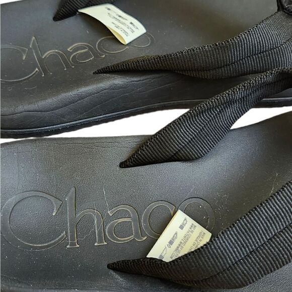 Chaco mens black flip-flops size 8 - Picture 4 of 8